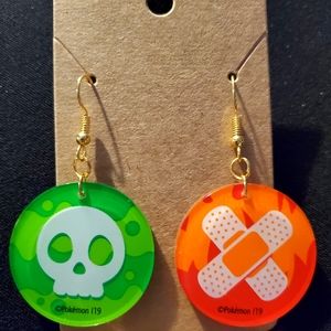 Custom Pokémon booster chip earrings
